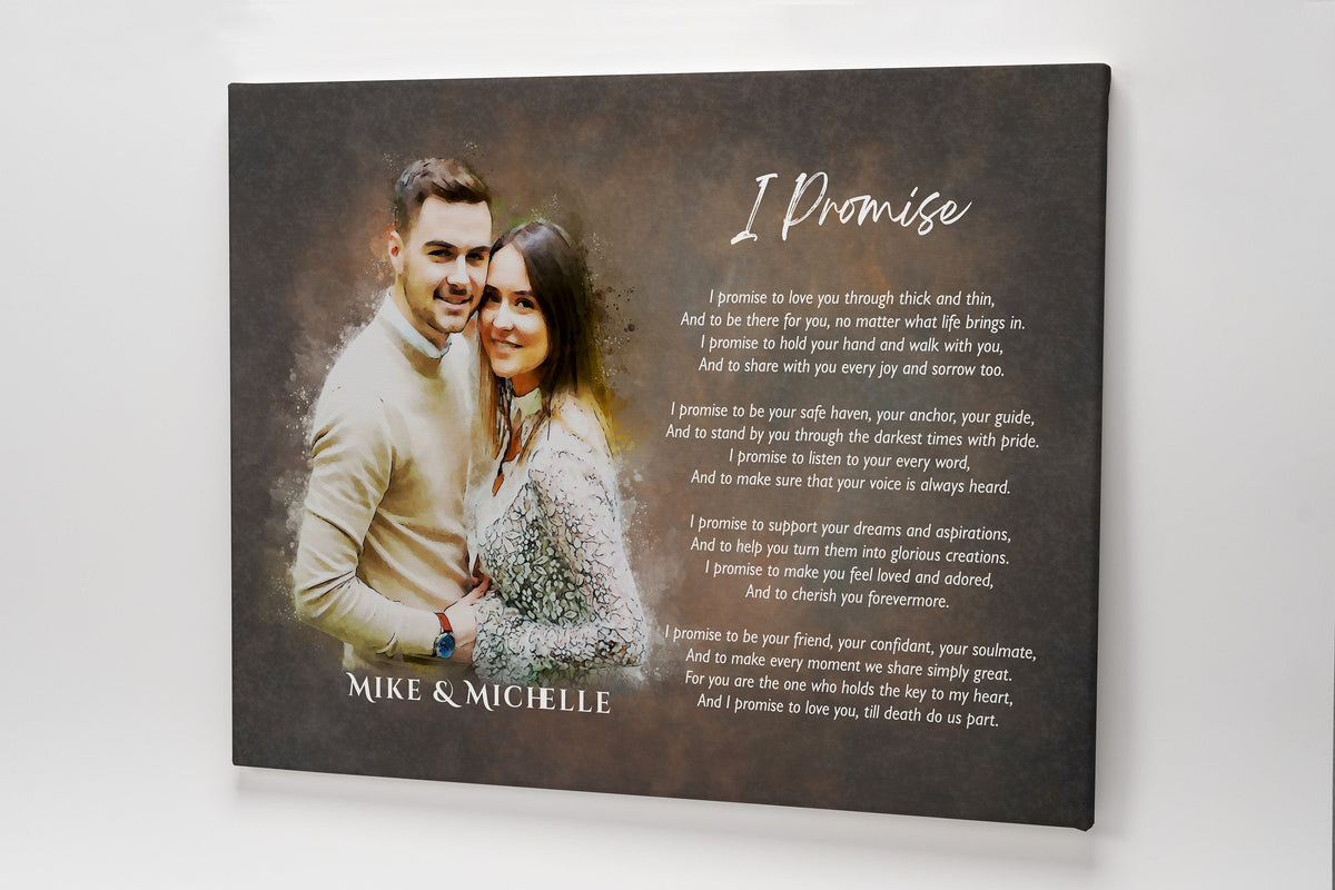 Custom Poem Canvas Print with Photo - Anniversary, Christmas Wedding Gift