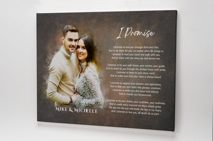 Custom Poem Canvas Print with Photo - Anniversary, Christmas Wedding Gift