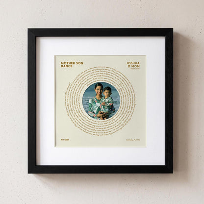 Mother of The Groom Gift: Mom Son Dance Song Lyrics - Custom Vinyl Print Framed Picture