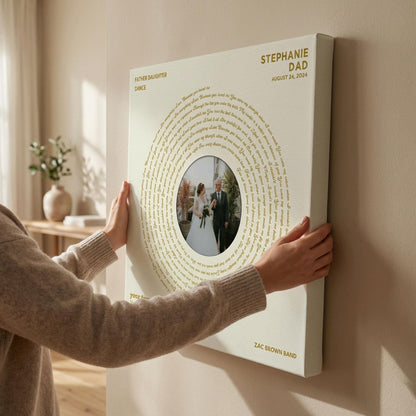 Father Daughter Dance: Wedding Song, Custom Vinyl Lyrics Print for Bride and Christmas Gift