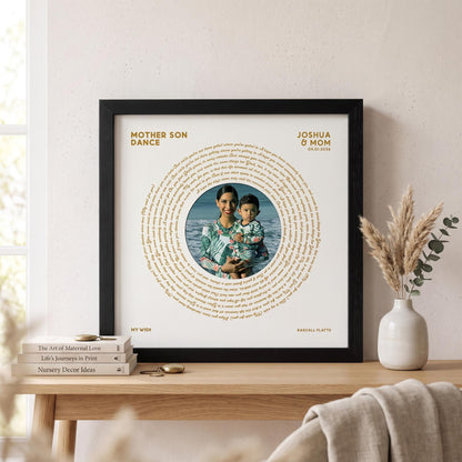 Mother of The Groom Gift: Mom Son Dance Song Lyrics - Custom Vinyl Print Framed Picture
