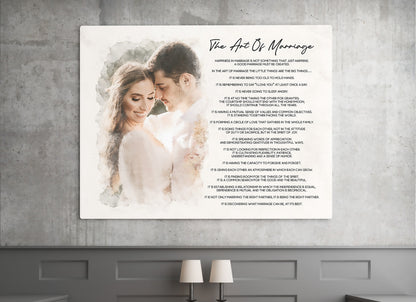 Wedding Song Lyrics with Watercolor Portrait: Anniversary Gift