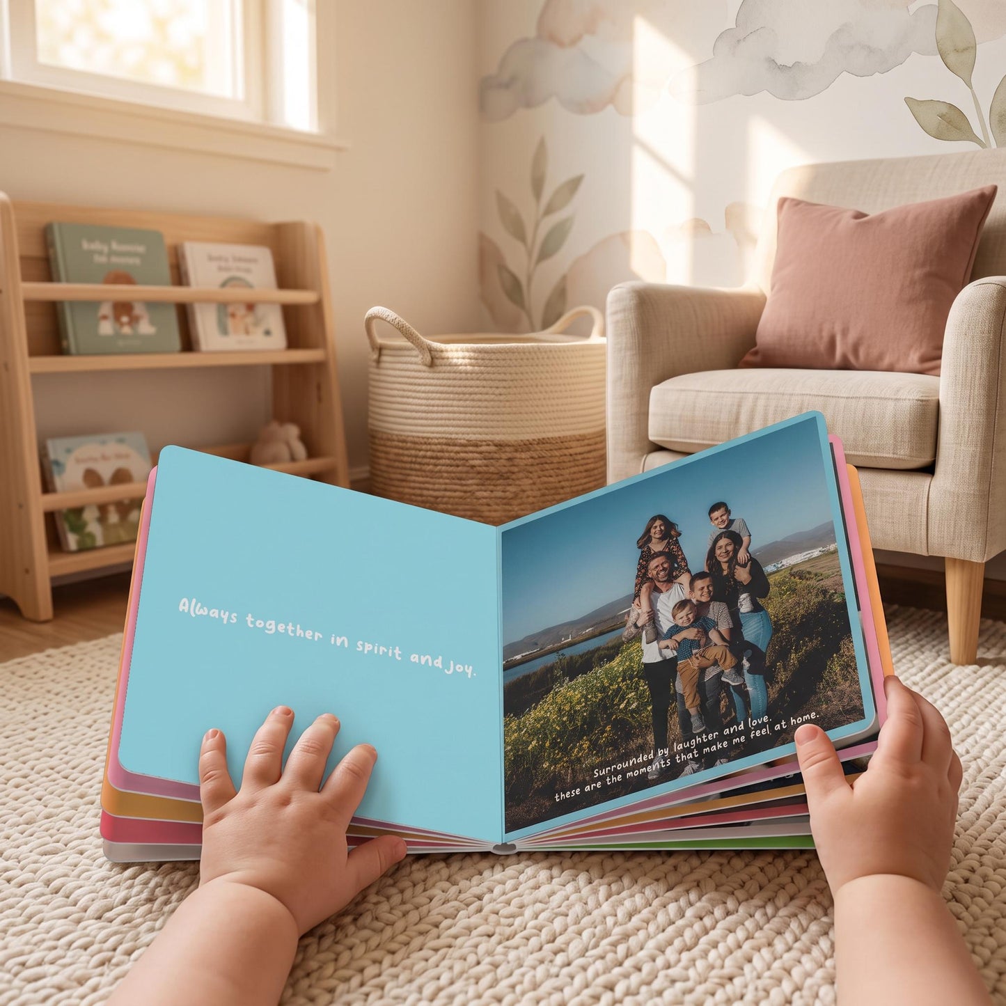 Custom 1st Birthday Board Book for Baby | Personalized Family Photo Album