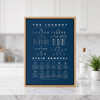 Laundry Room Symbols Sign Guide with Stain Removal Instruction Prints Poster